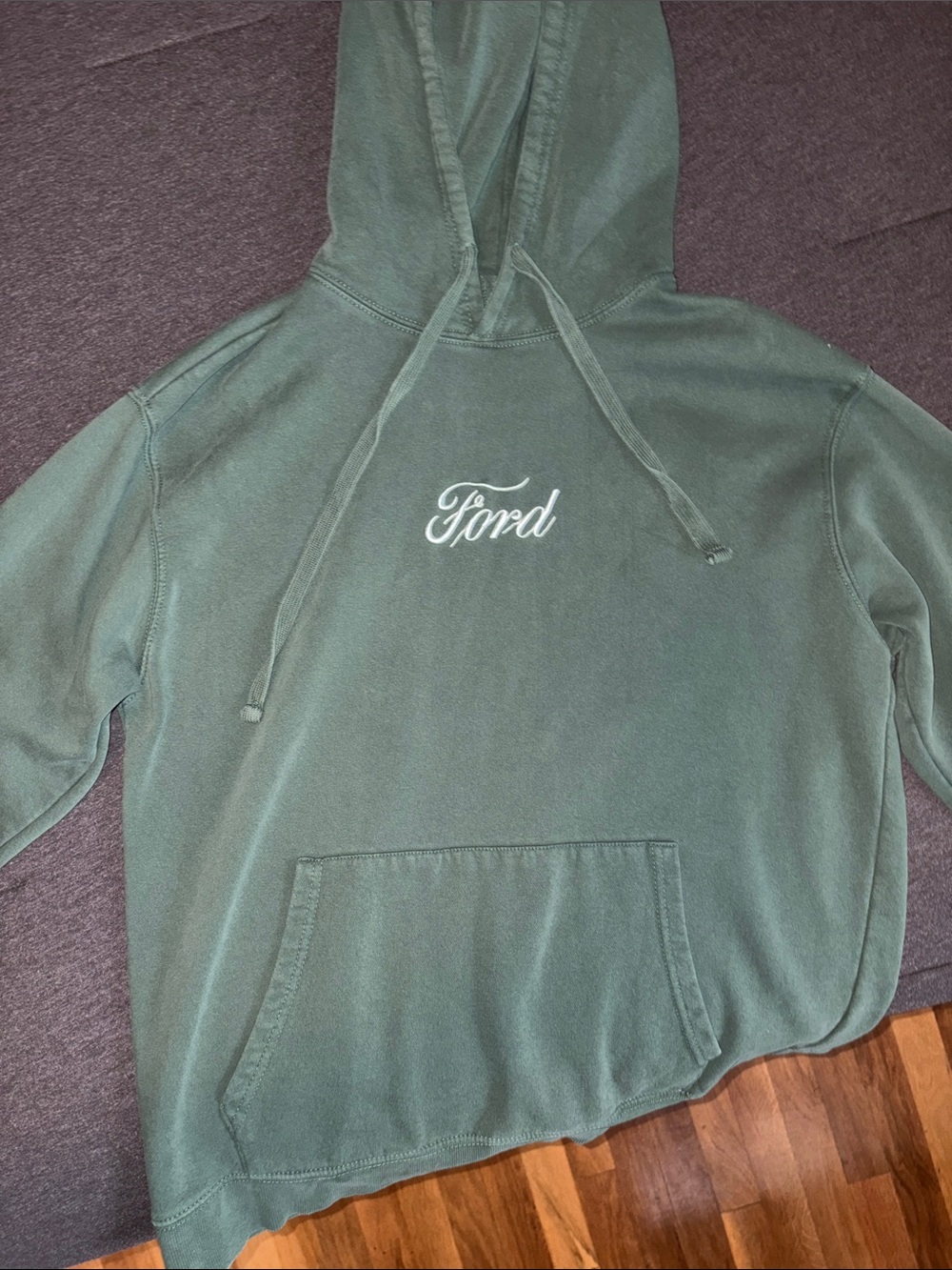 Aeropostale Green Ford Logo Pullover Hoodie